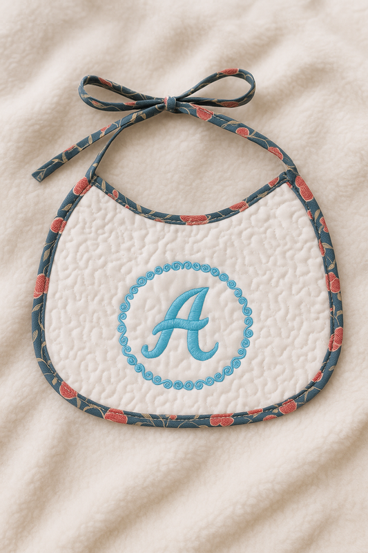 White Padded Monogram Bib