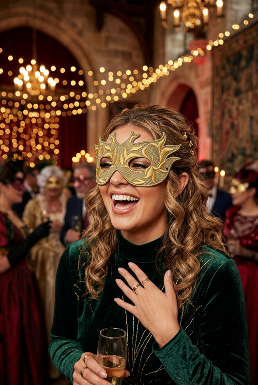 Máscara de Algodón de Reina Dorada (Ornate Queen Mask)