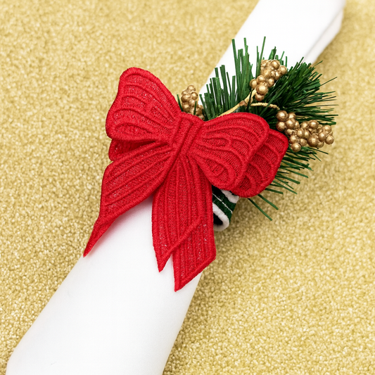 Napkin Rings-Christmas Trimmings Lace (25,000 stitches)