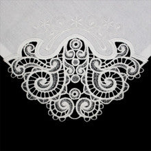 Linen Table Napkin 20x20 - Customizable Lace Corners