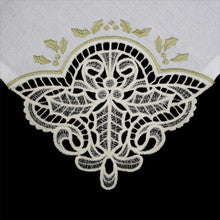 Linen Table Napkin 20x20 - Customizable Lace Corners