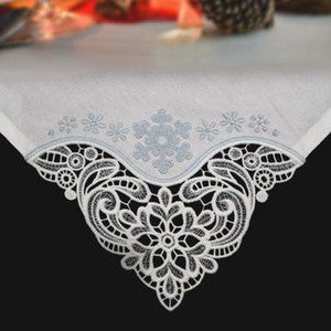 Linen Table Napkin 20x20 - Customizable Lace Corners