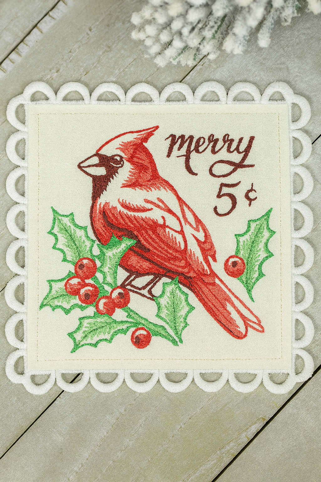 Set of 2 Cream Linen Square Coasters