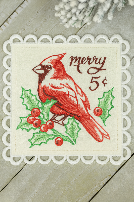 Set of 2 Cream Linen Square Coasters