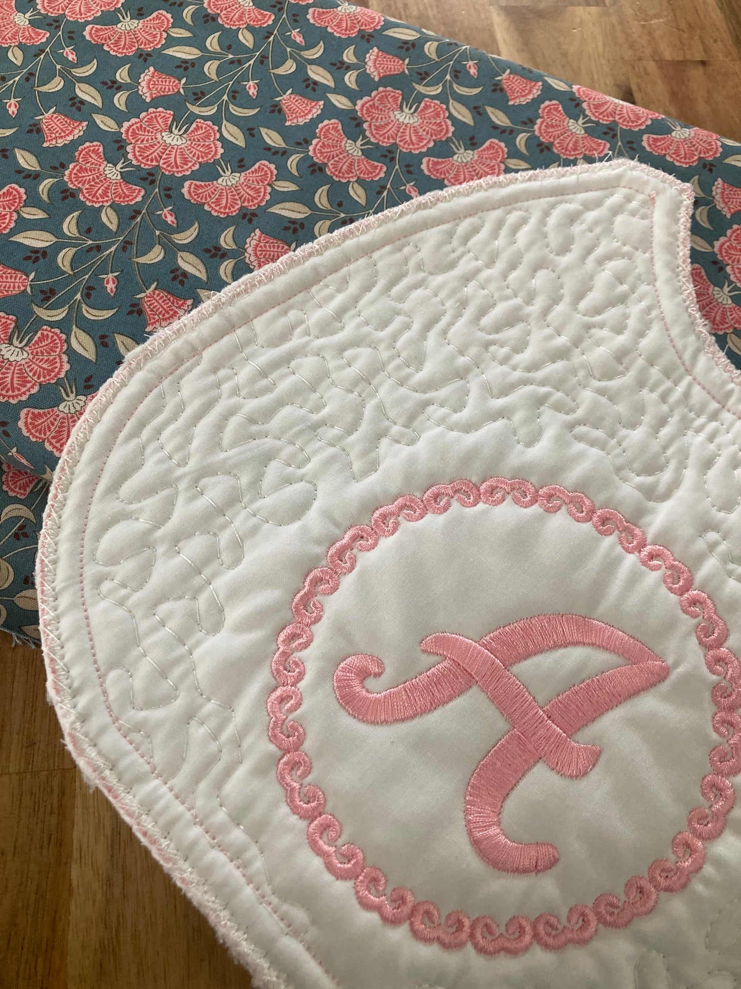 White Padded Monogram Bib