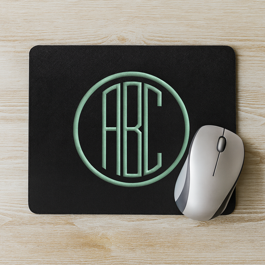 8.5 x 10" Embroidered Mouse Pad with Customizable Monogram