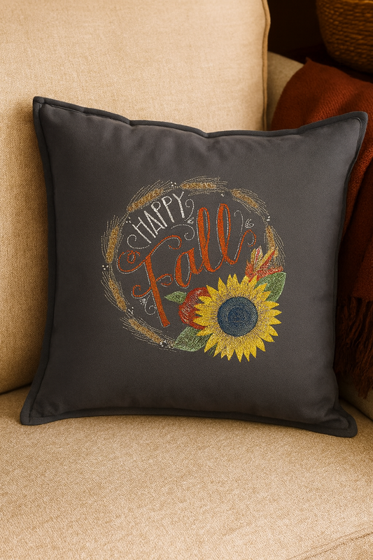 20x20 Pillow Cover - Pumpkin Kisses (40,000 stitches)