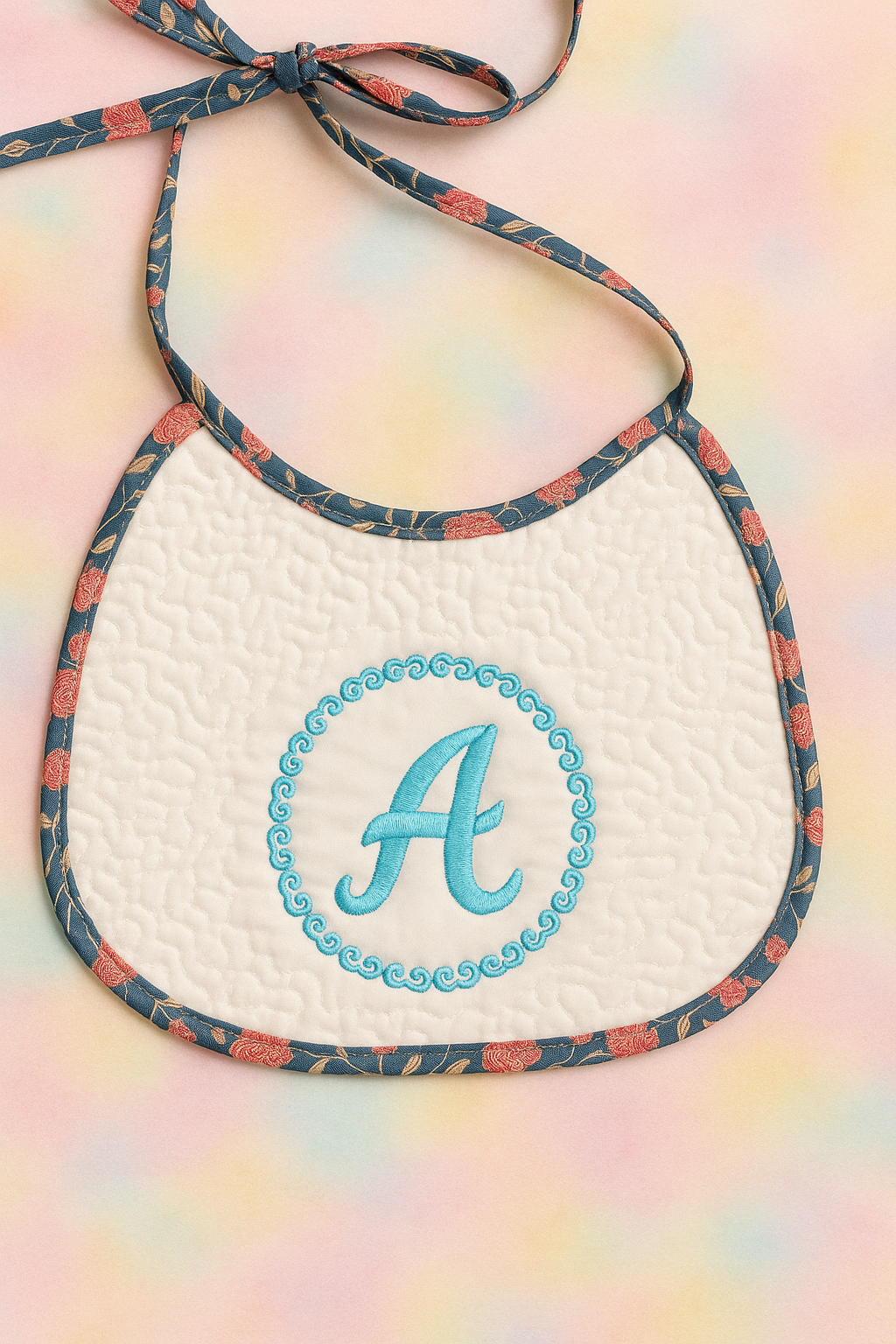 White Padded Monogram Bib