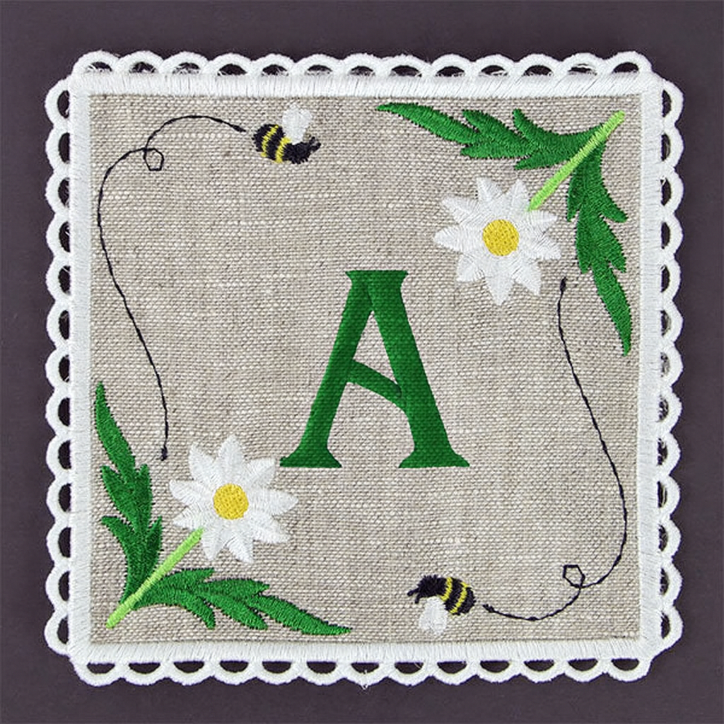 Set of 2 Cream Linen Square Coasters