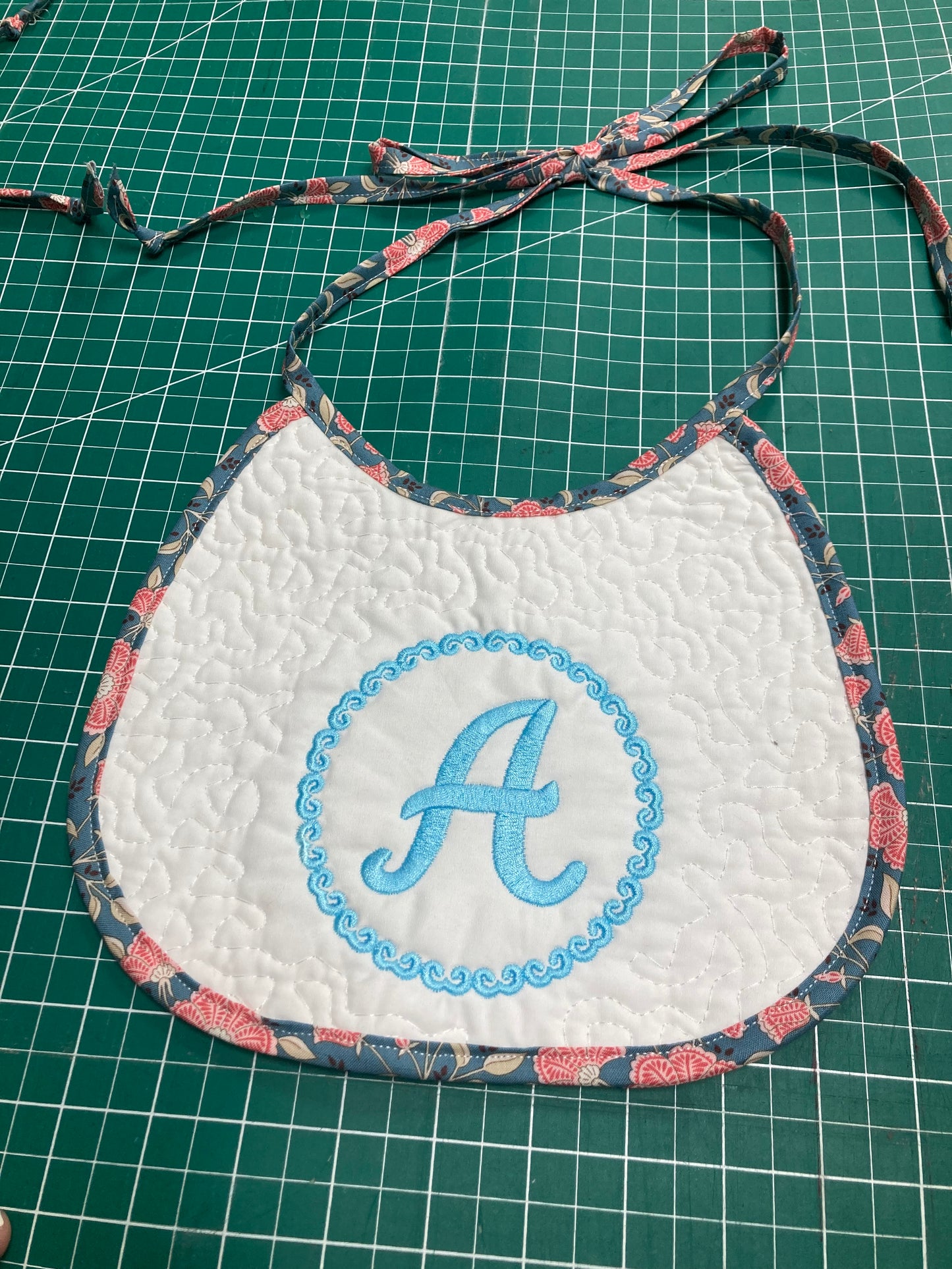 White Padded Monogram Bib
