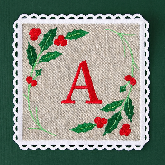 Set of 2 Cream Linen Square Coasters