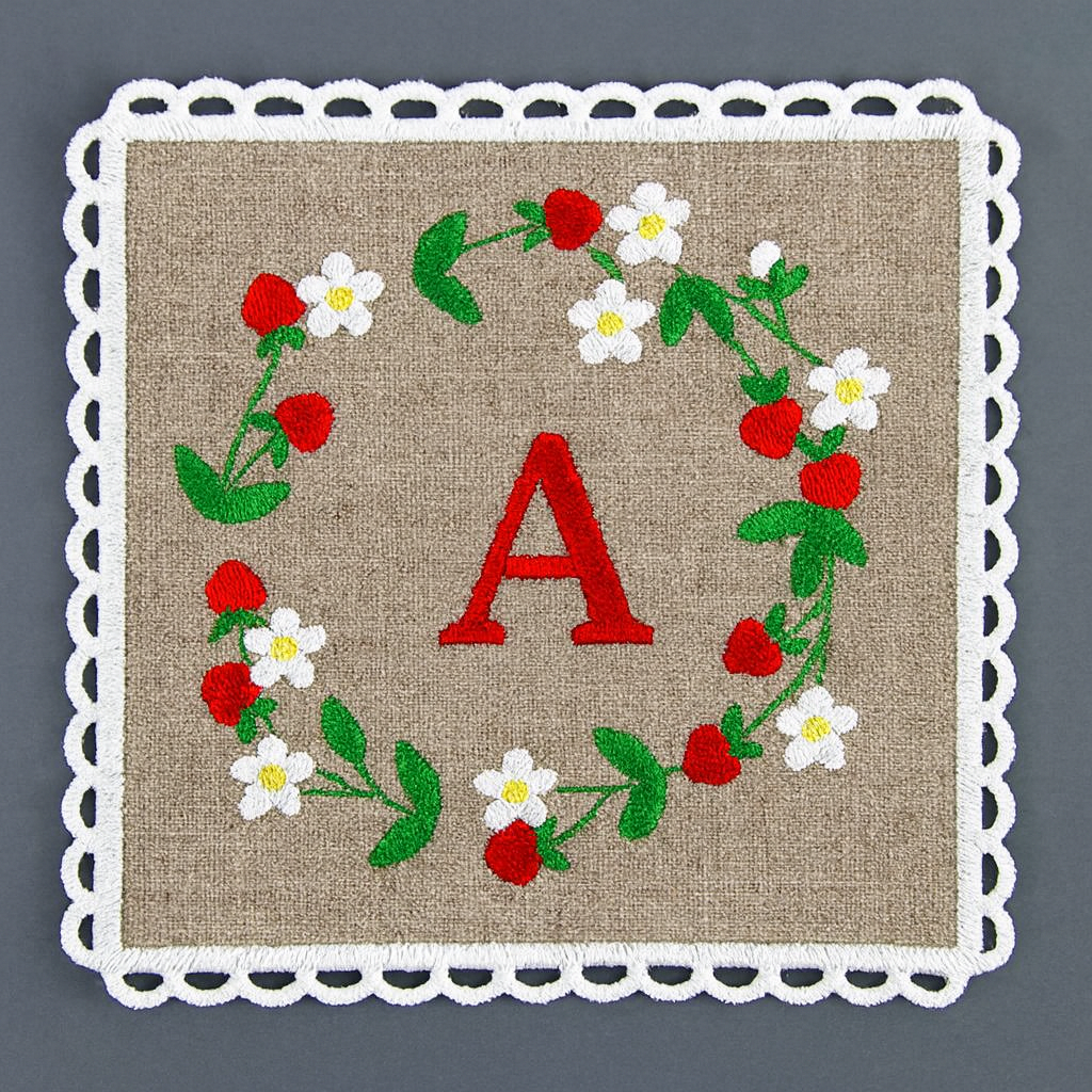 Set of 2 Cream Linen Square Coasters