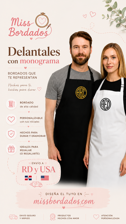 Monogrammed Apron (10,000 stitches)