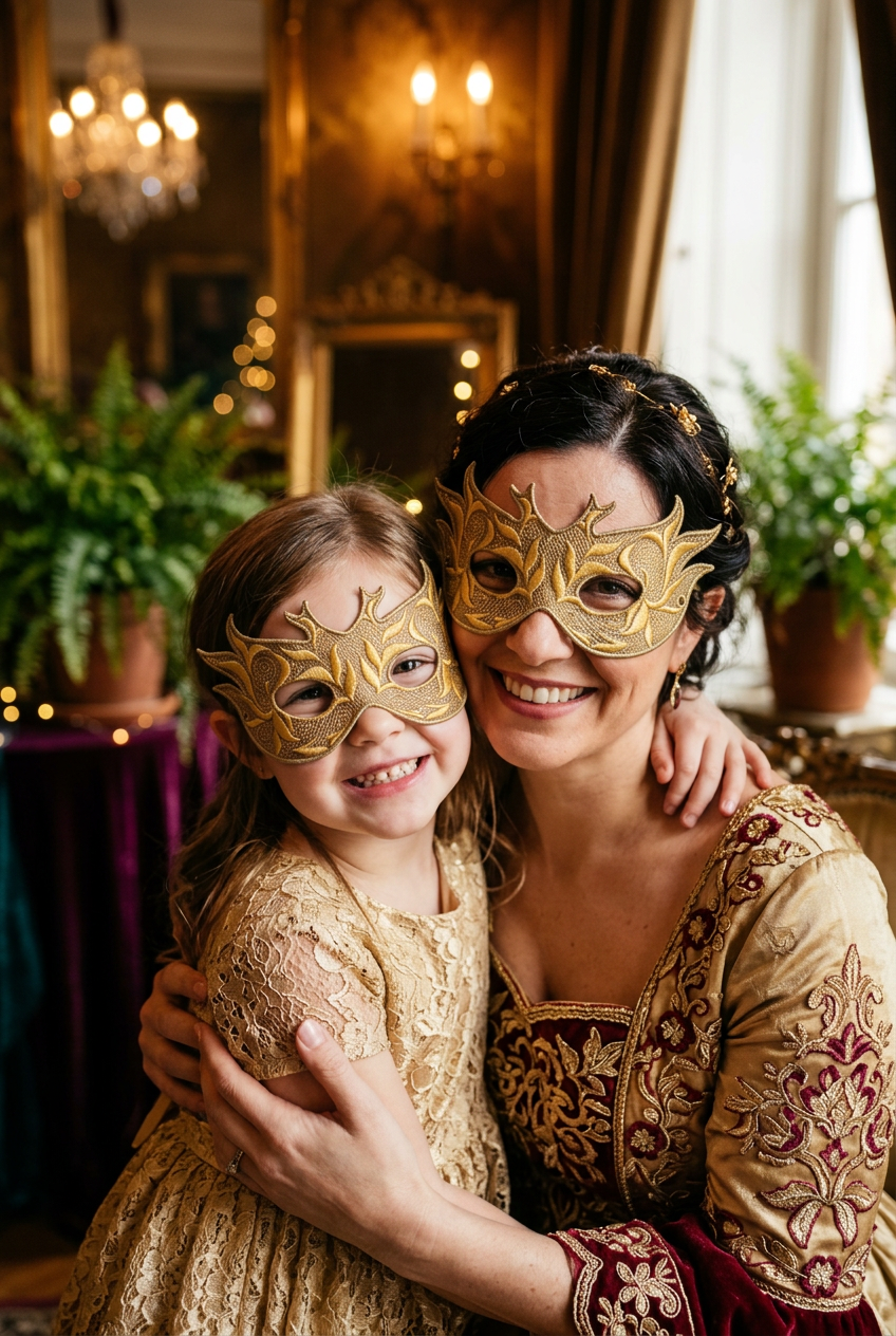 Máscara de Algodón de Reina Dorada (Ornate Queen Mask)