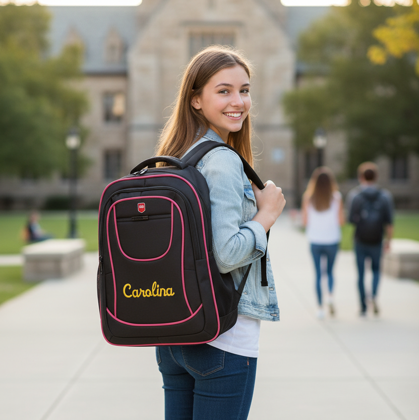 Swiss Bag Backpack Black-Customizable with Embroidery