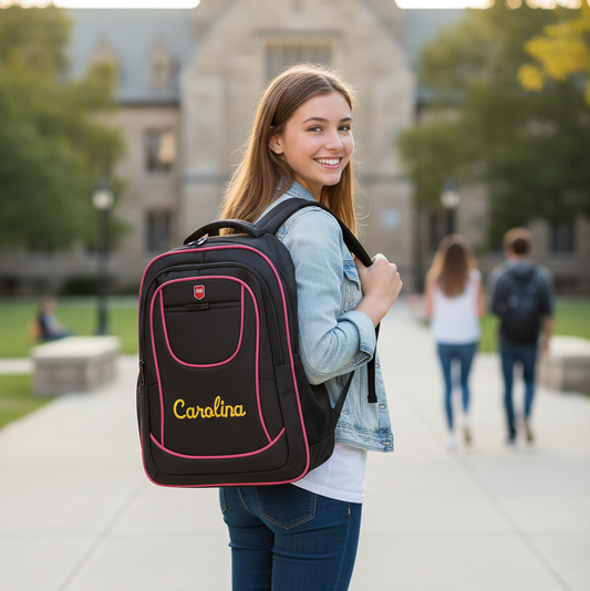 Swiss Bag Backpack Black-Customizable with Embroidery