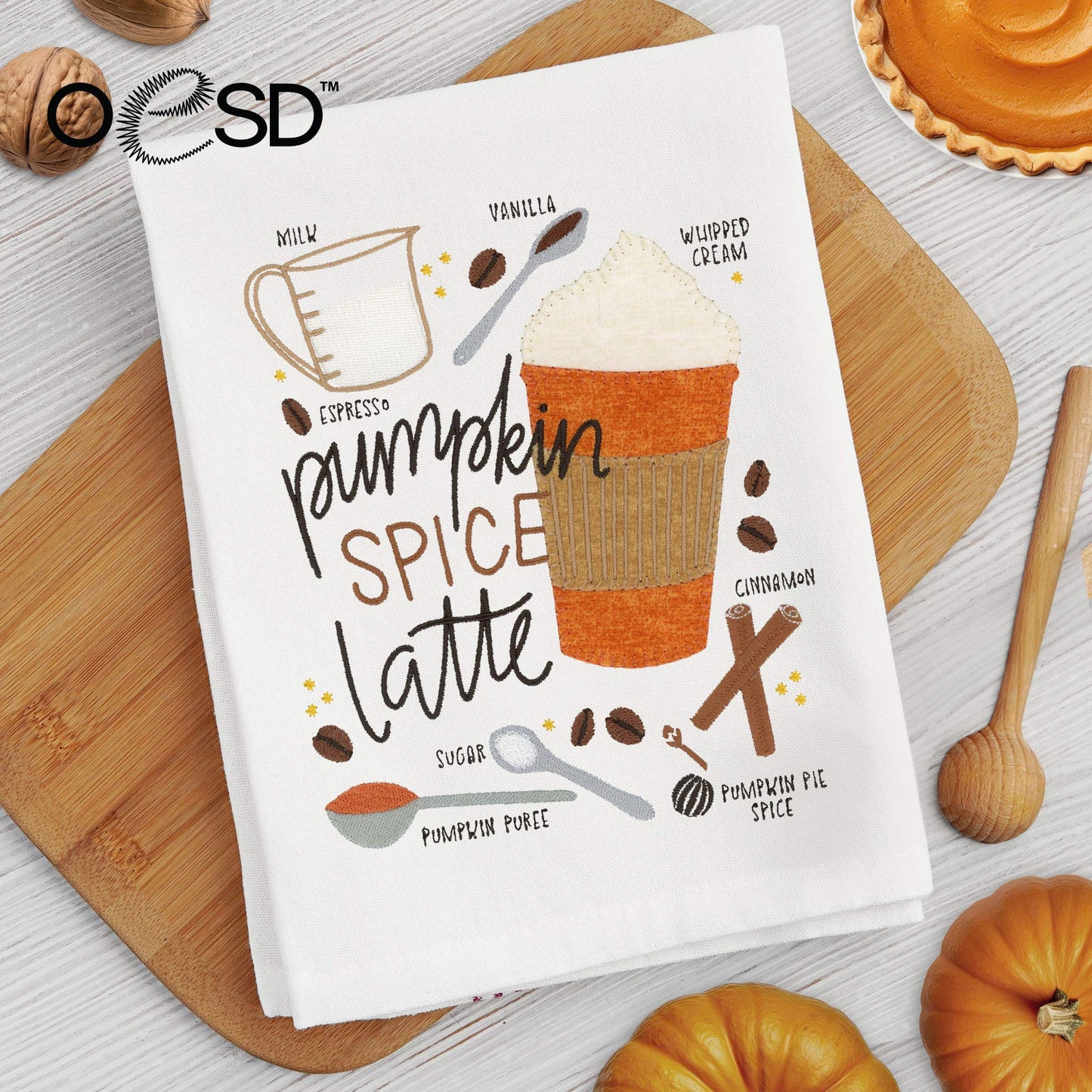 Pen+Paint Fall Treats Kitchen Towel (27,000 stitches)