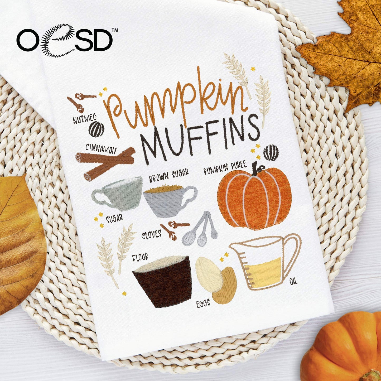 Pen+Paint Fall Treats Kitchen Towel (27,000 stitches)